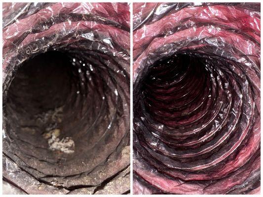 Before and after duct cleaning