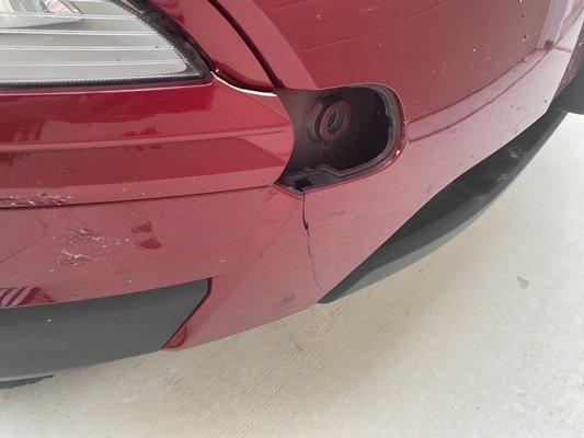 Front Passenger bumper damage