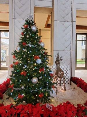 Christmas tree with reindeer.