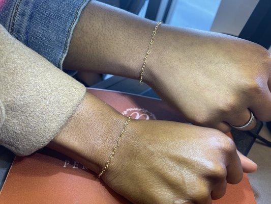 Matching permanent bracelets