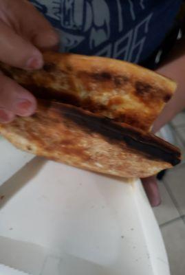 Burnt pizza crust