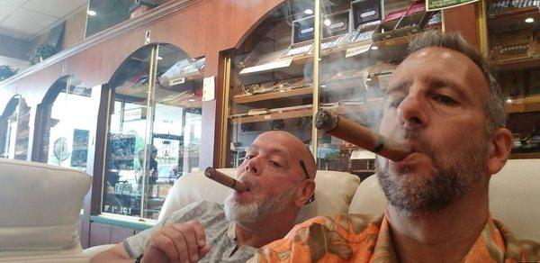 Johnny and Rob smoking a Perdomo 10th Anniversary Reserve on 7/9/19!