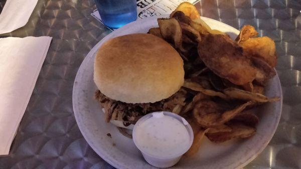 Pulled pork and chips