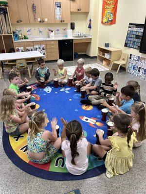 Morning Circle in our newly renovated Jr. Kindergarten classrooms!