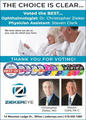 Thank you for voting us best eye doctor for the 13th year in a row!