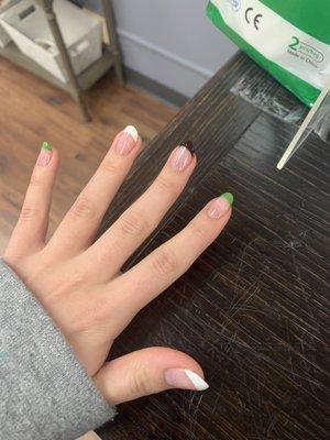 French nails with colors