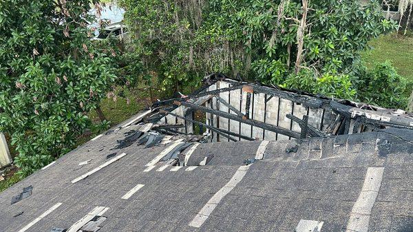 wall and roof demolition after fire!!