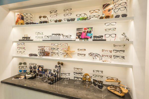 We carry a variety of designer and name brand frames and sunglasses including Ray Ban, Adidas, Dior, Oliver Peoples, Toms, & more.