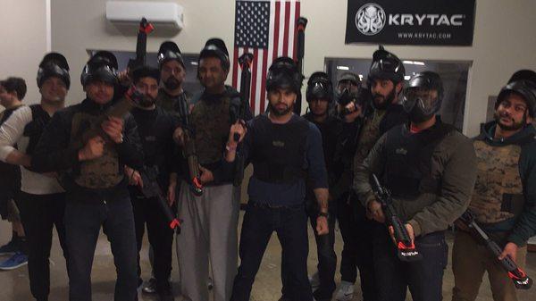 Bachelor Party getting ready for airsoft