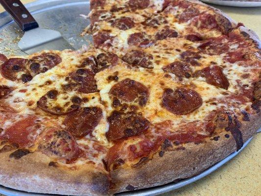 Pepperoni pizza with extra cheese!