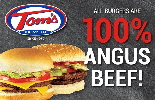 All burgers are 100% Angus Beef