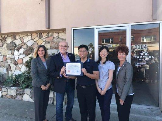 Ribbon cutting ceremony with Torrance City mayor, Patrick J. Furey, Councilwoman, Heidi Ashcroft, and City Manager, Fran Fulton.