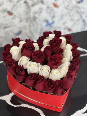 Large heart box arrangement, perfect for Valentine's Day