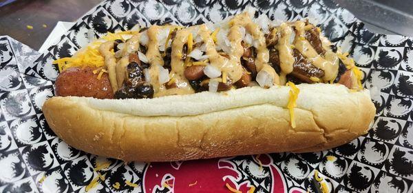 Brisket Chili cheese dog!