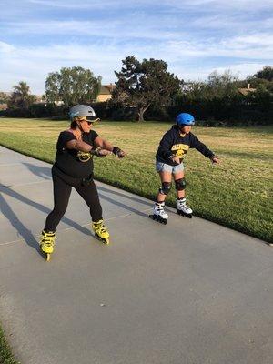 What a great way to learn to skate and get fit!