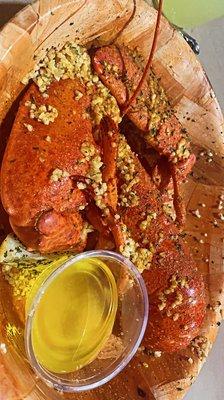 Lobster with butter, garlic and old bay