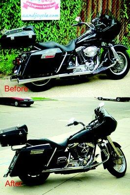 Customer purchased 2001 Road Glide and we helped with customizing it.