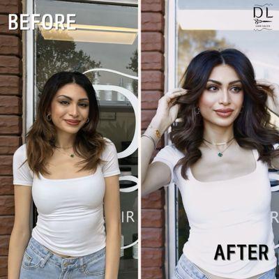 Our gorgeous client requested a blowout and toner to refresh her look and eliminate brassiness.