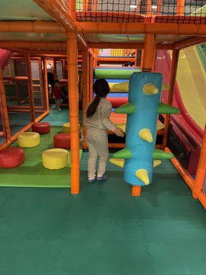 The way up to the slides and "hamster tunnels"