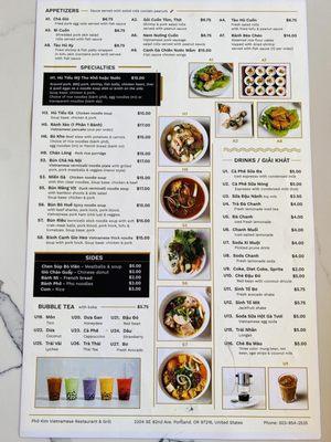 Menu back