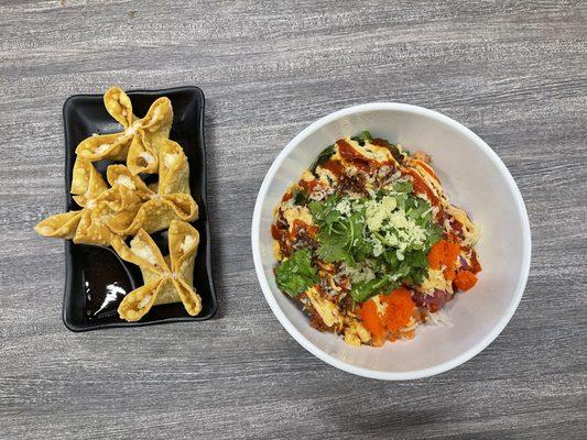 Poke bowl + crab Rangoon