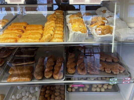 Kolaches, croissant sandwiches, and extra long donuts.