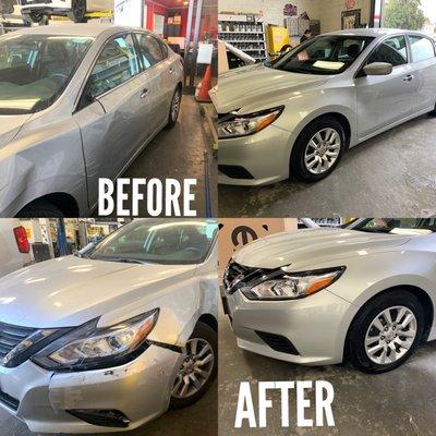 2016 Nissan Altima Drivers front end Repair Before & After