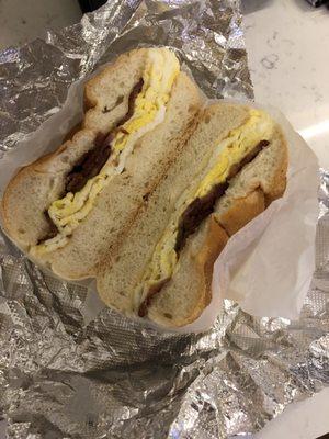 Bacon Egg and Cheese roll. Very satisfying.