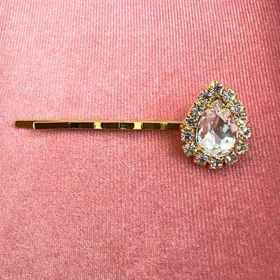 Sparkling 18K Gold Bobby Pin by Dauphines of New York Luxury Hair Accessories. Visit our Boutique Showroom for Hair Accessories. Bridal.