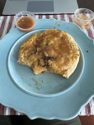 Partially eaten pupusa