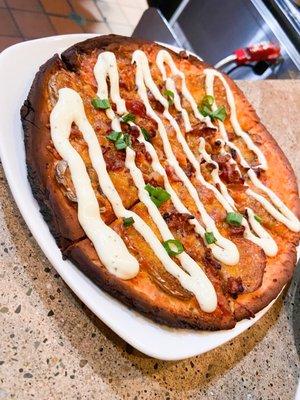 Loaded potato pizza