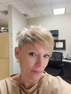 Short and choppy haircut by Andrea