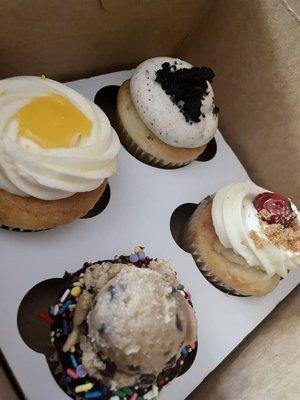 Lemon Supreme (GF), Cookies n Cream, Cookie Dough,  Cherry Cheesecake