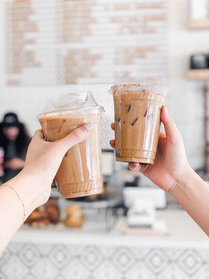 Honey Lavender Latte and Cinnamon Oat Latte IG: @joyyeats