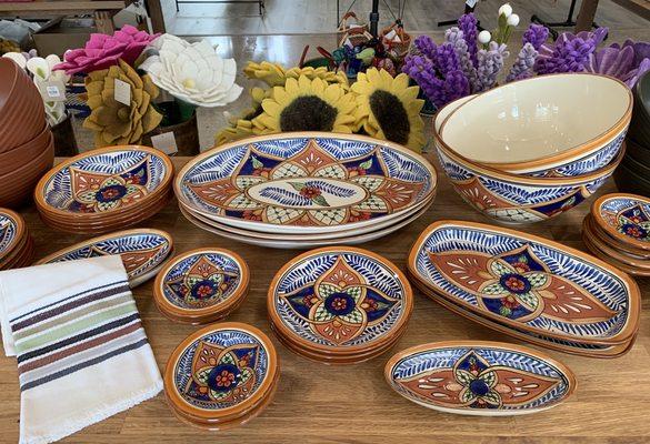 Gorgeous, hand-painted ceramics from Tunisia
Felt flowers in background