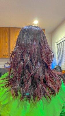 Red violet balayage