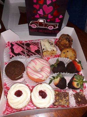 My gift box to my honey for Valentine's Day! He thoroughly enjoyed every single bite!