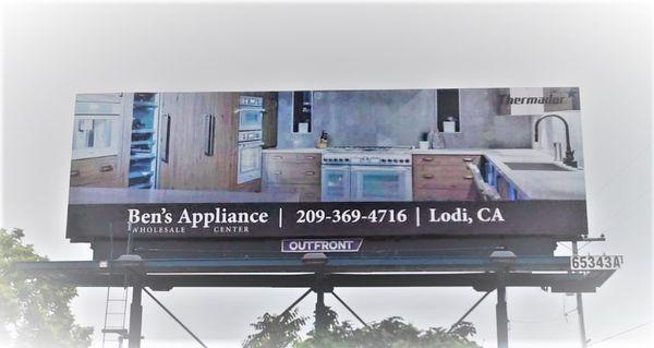 our billboard is up on highway 99 come on in to our 10,000 sq ft showroom and see what we have on display!