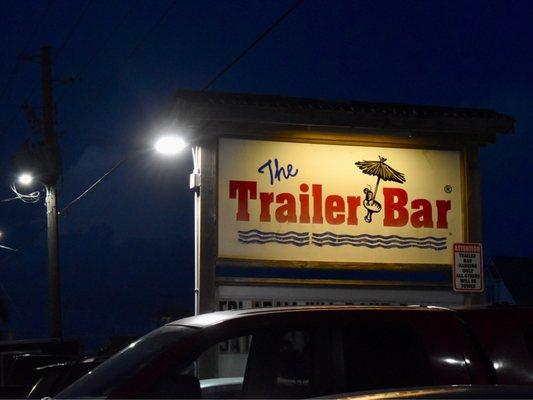 The Trailer Bar lit signage