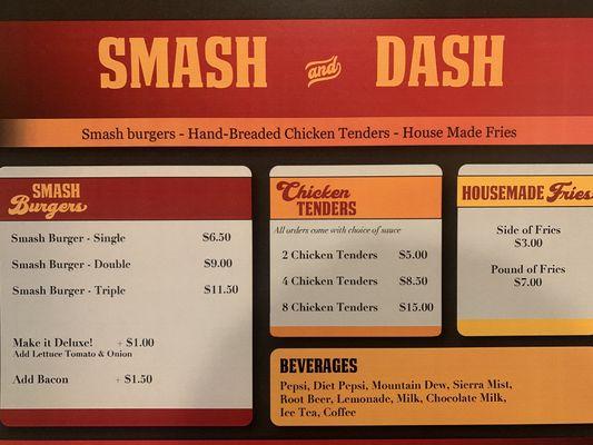 Smash and Dash menu - pop up menu (More to come soon!)