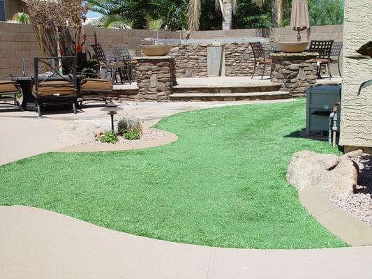 artificial turf used against our curbing