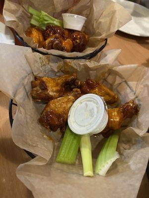 Honey Sriracha and Mango Habanero 20 Bone-in Wings