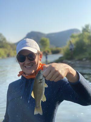 Hanna with her sweet catch