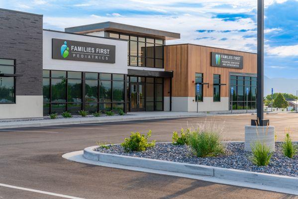 Families First Pediatrics West Jordan location building exterior.