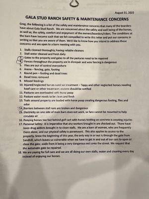 Concerns Boarders had with owner Greg Anderson had over a year to work on those concerns and did NOT