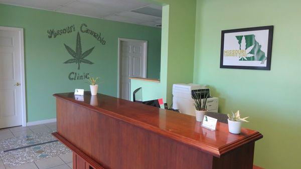 Patients check-in for their appointment in the clinic's lobby.