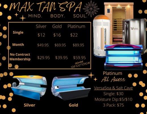 Max Tan Price list