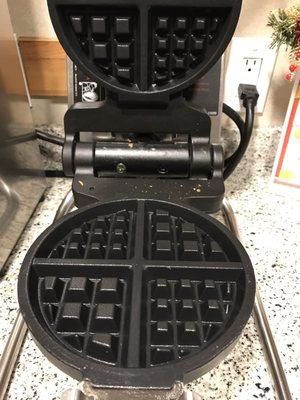 After 9PM. Waffle iron is still dirty.