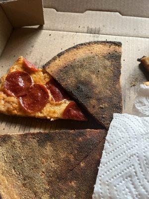 Burnt pizza