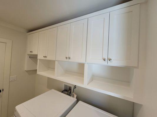 Laundry room build, with standard shaker doors. Swiss Coffee finish.